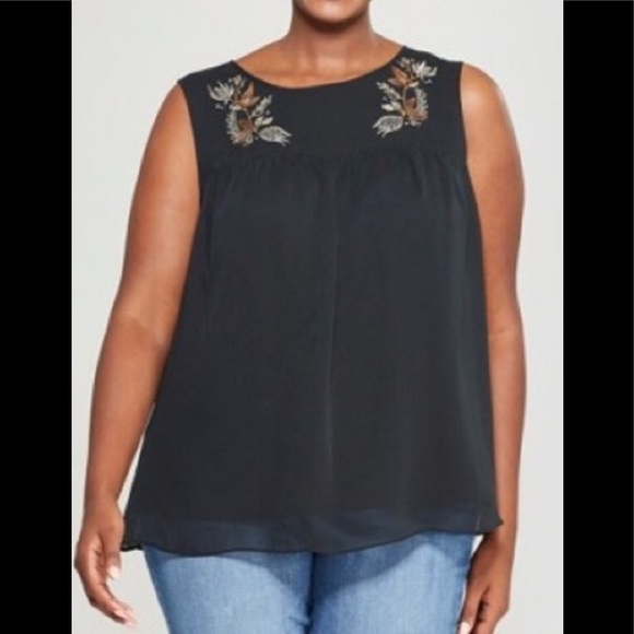 Ava & Viv Tops - AvA & VIV Embroidered Sleeveless Top